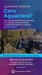 Audiciones para el Coro Aguaclara e inscripción para taller coral